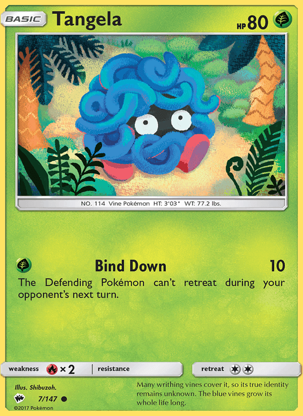 Tangela, card 7 from Burning Shadows
