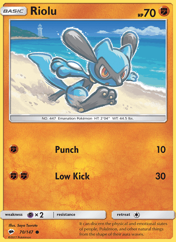 Riolu, card 70 from Burning Shadows