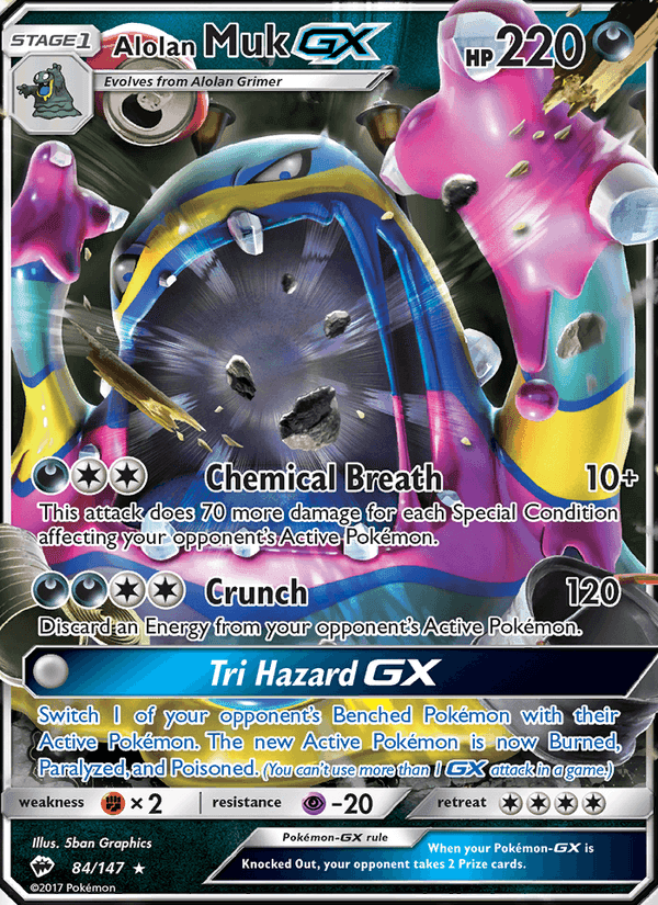 Alolan Muk GX, card 84 from Burning Shadows