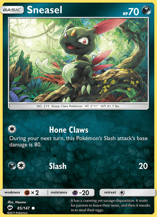 Sneasel, card 85 from Burning Shadows