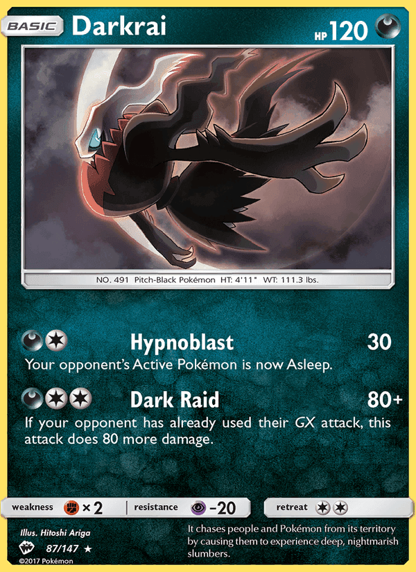 Darkrai, card 87 from Burning Shadows