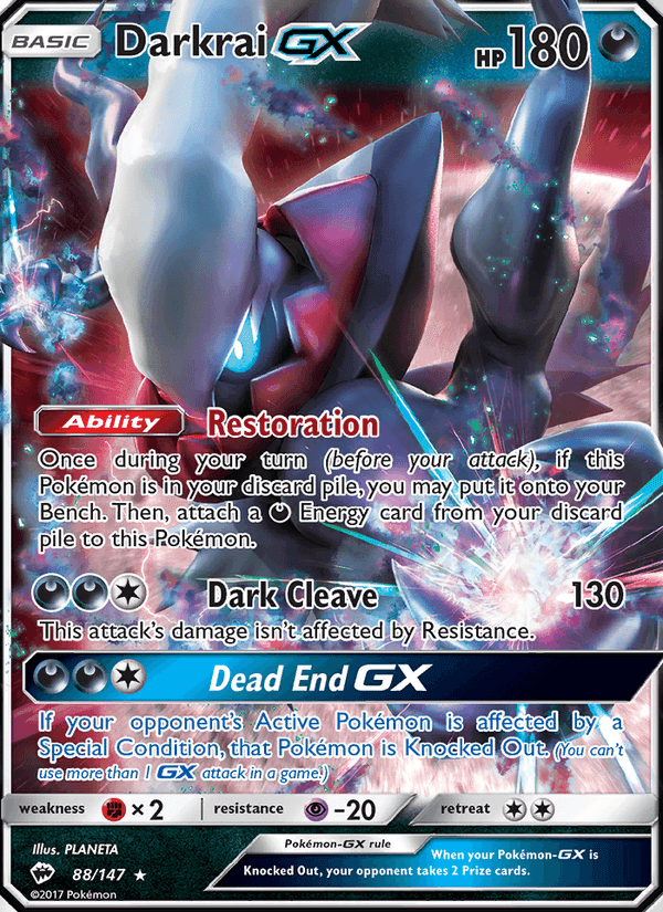 Darkrai GX, card 88 from Burning Shadows