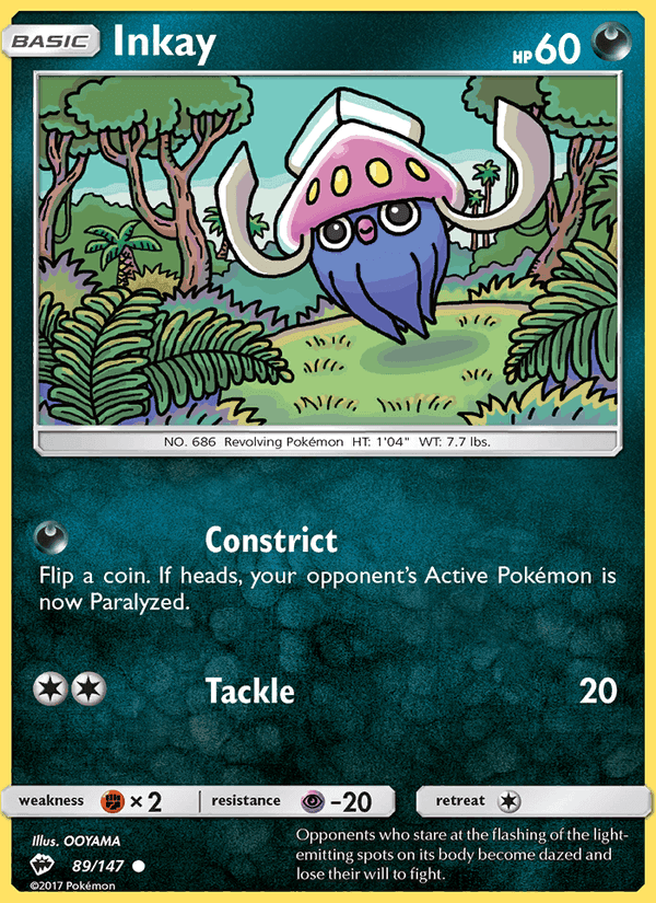 Inkay, card 89 from Burning Shadows