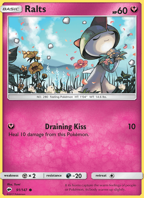 Ralts, card 91 from Burning Shadows