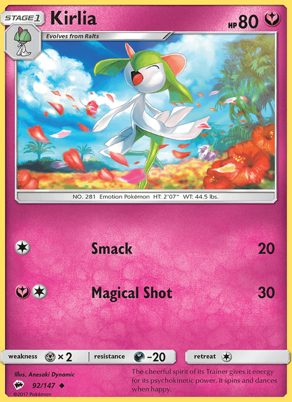 Kirlia, card 92 from Burning Shadows