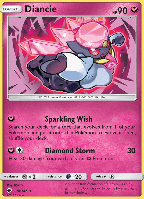 Diancie, card 94 from Burning Shadows