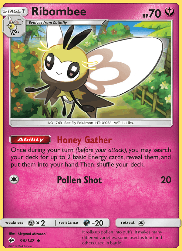 Ribombee, card 96 from Burning Shadows