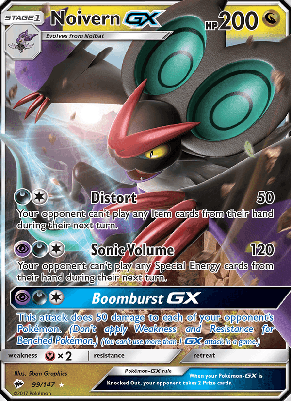 Noivern GX, card 99 from Burning Shadows