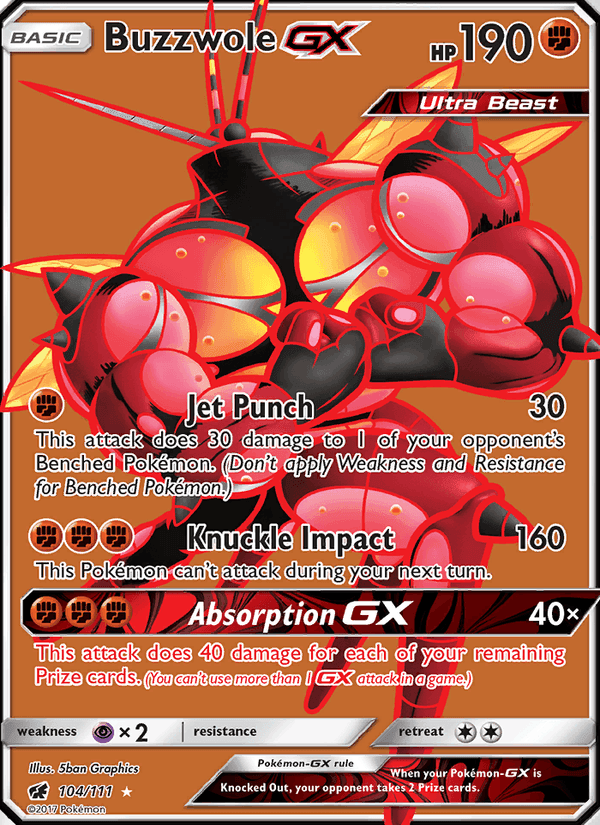 Buzzwole GX, card 104 from Crimson Invasion