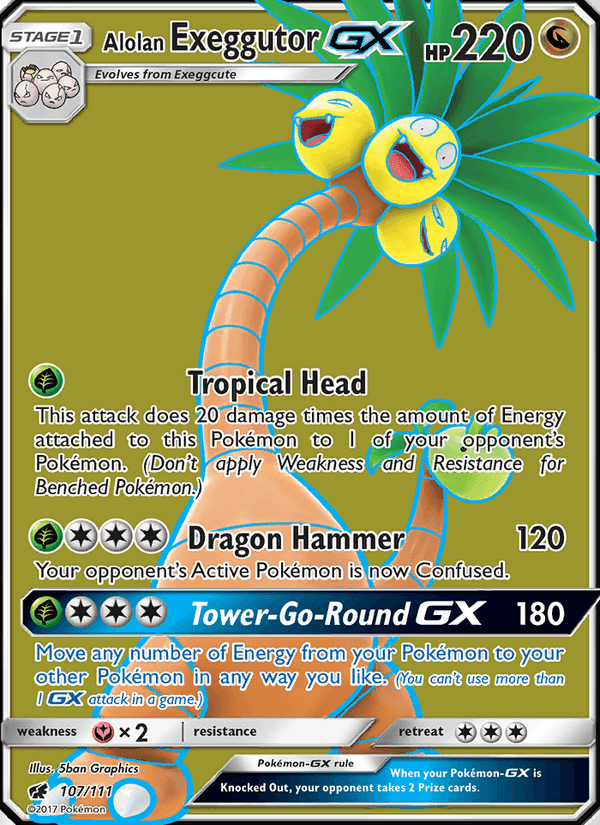 Alolan Exeggutor GX, card 107 from Crimson Invasion