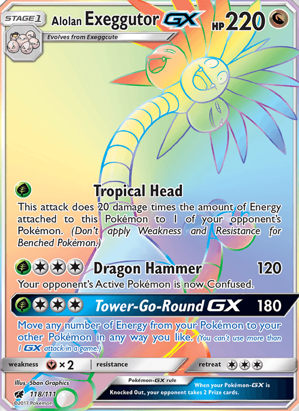 Alolan Exeggutor GX, card 118 from Crimson Invasion