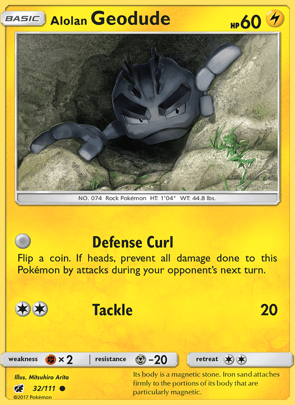 Crimson Invasion の 32 番、Alolan Geodude