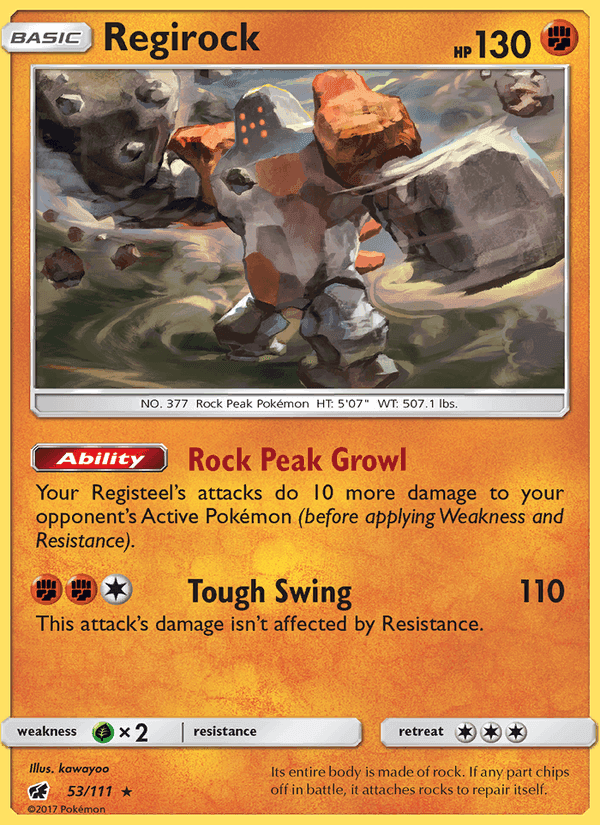 Regirock, card 53 from Crimson Invasion