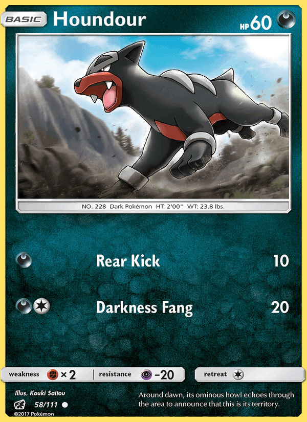 Houndour, carta 58 de Crimson Invasion