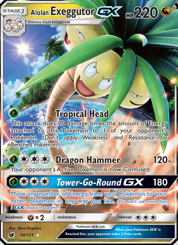 Alolan Exeggutor GX, card 74 from Crimson Invasion