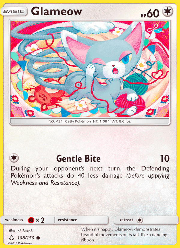 Glameow, card 108 from Ultra Prism