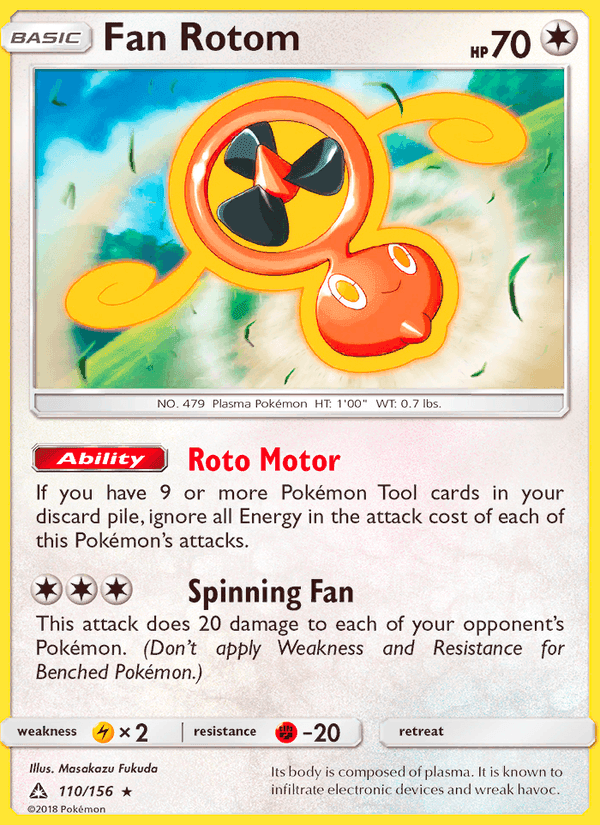 Fan Rotom, card 110 from Ultra Prism