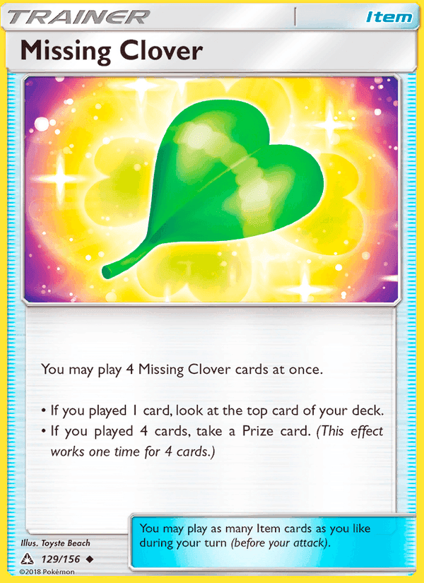 Missing Clover, card 129 from Ultra Prism
