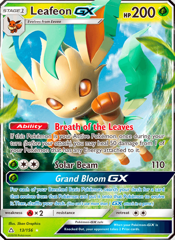Leafeon GX, card 13 from Ultra Prism