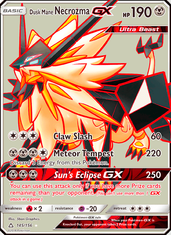 Ultra Prism の 145 番、Dusk Mane Necrozma GX