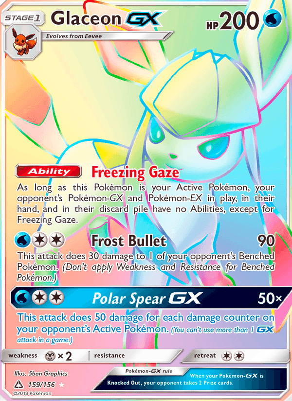 Glaceon GX, card 159 from Ultra Prism