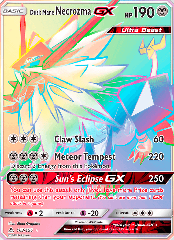 Dusk Mane Necrozma GX, carta 163 de Ultra Prism