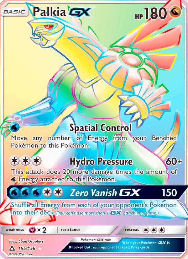 Palkia GX, card 165 from Ultra Prism