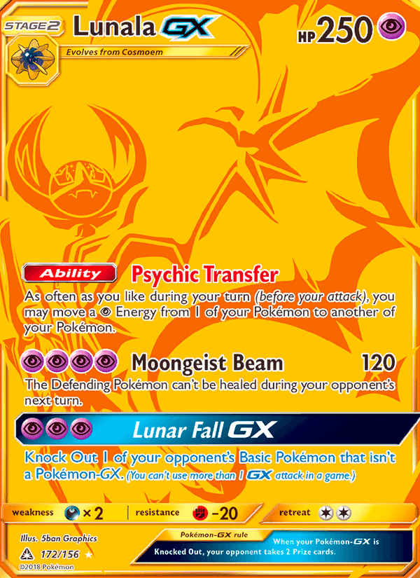 Lunala GX, card 172 from Ultra Prism
