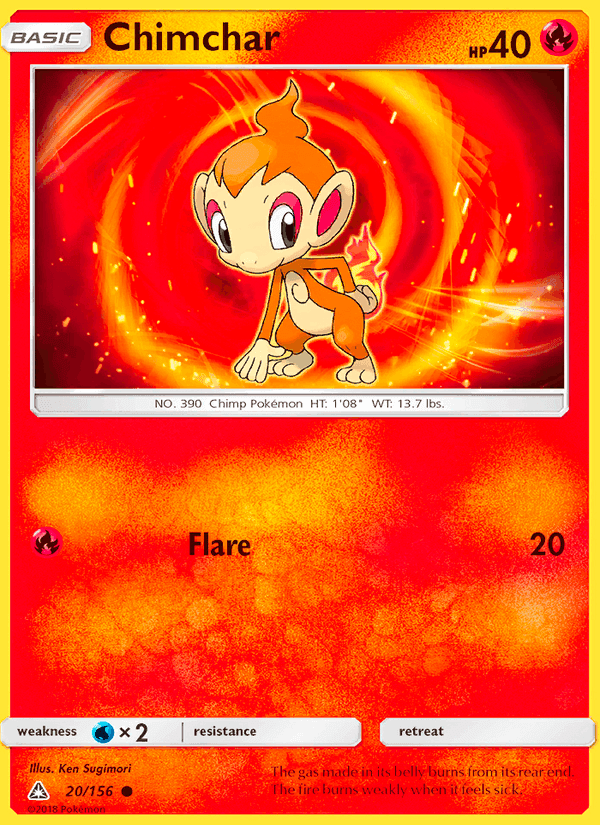 Chimchar, card 20 from Ultra Prism