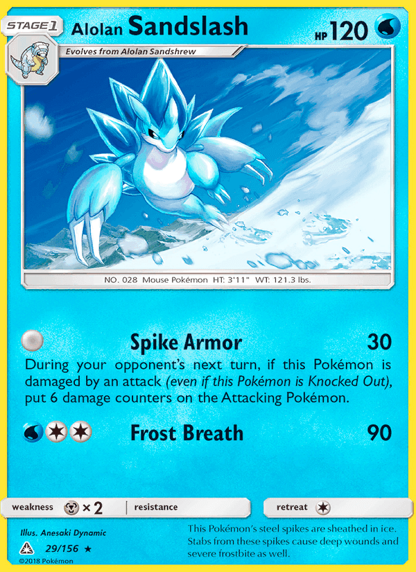 Alolan Sandslash, card 29 from Ultra Prism