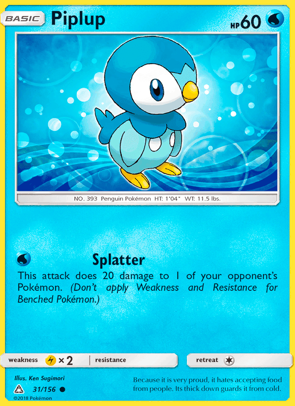 Piplup, card 31 from Ultra Prism