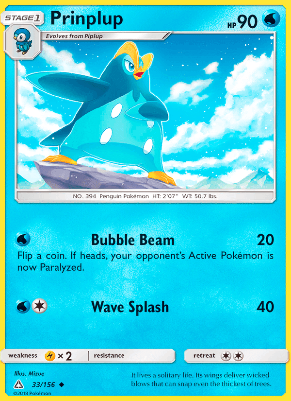 Prinplup, card 33 from Ultra Prism