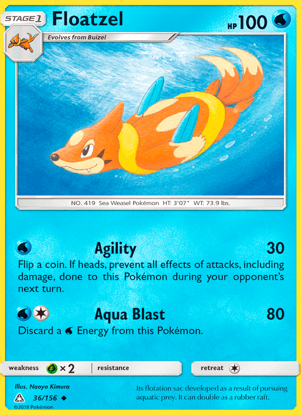 Floatzel, card 36 from Ultra Prism