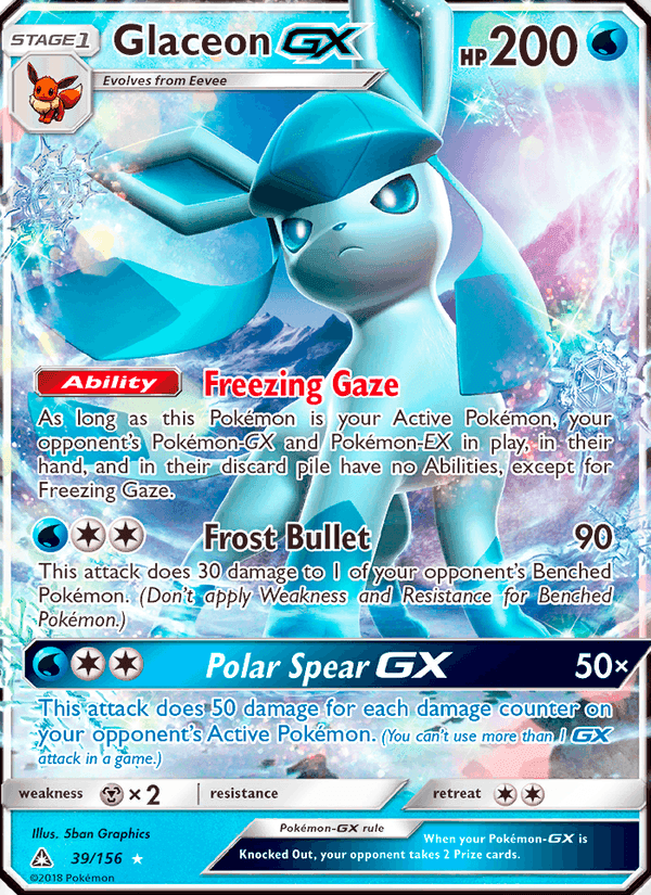 Glaceon GX, card 39 from Ultra Prism