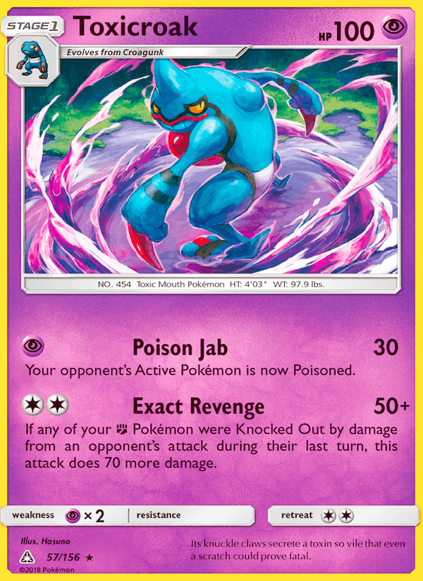 Toxicroak, card 57 from Ultra Prism