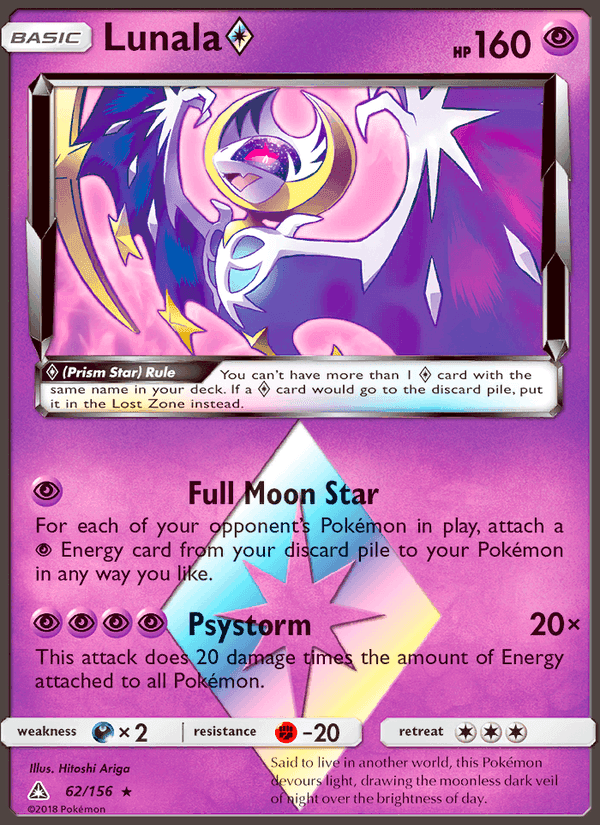 Lunala ◇, card 62 from Ultra Prism