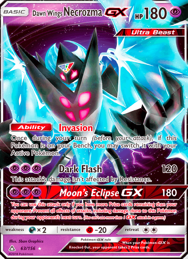 Dawn Wings Necrozma GX, card 63 from Ultra Prism