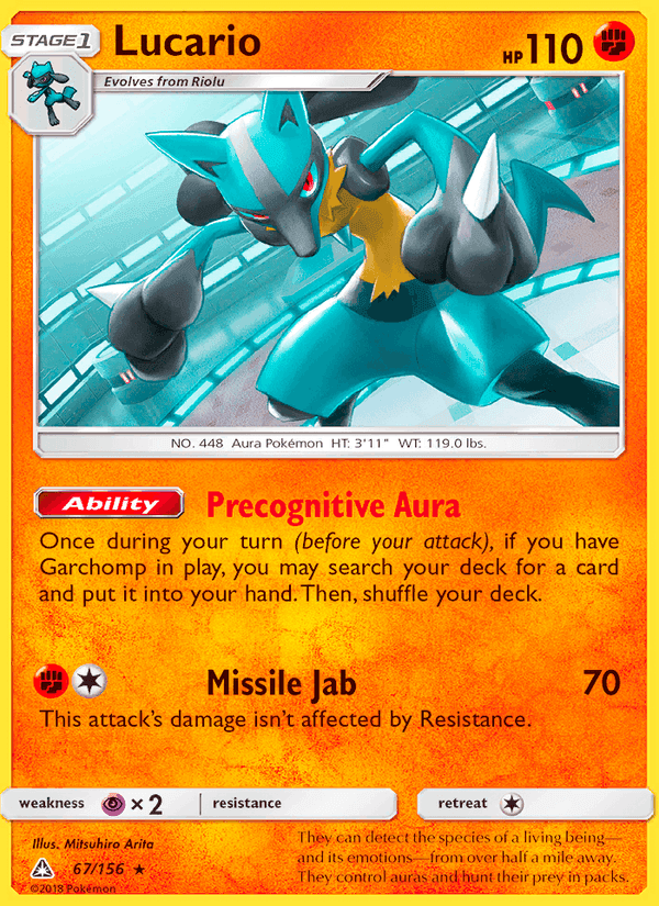 Lucario, card 67 from Ultra Prism
