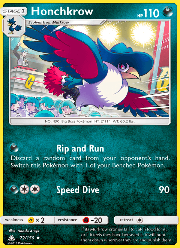 Honchkrow, card 72 from Ultra Prism
