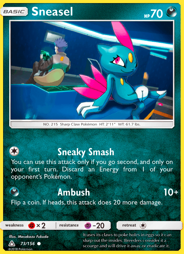 Sneasel, card 73 from Ultra Prism