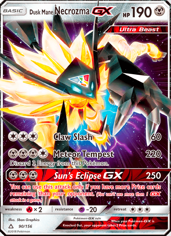 Ultra Prism の 90 番、Dusk Mane Necrozma GX