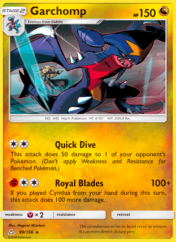 Garchomp, card 99 from Ultra Prism