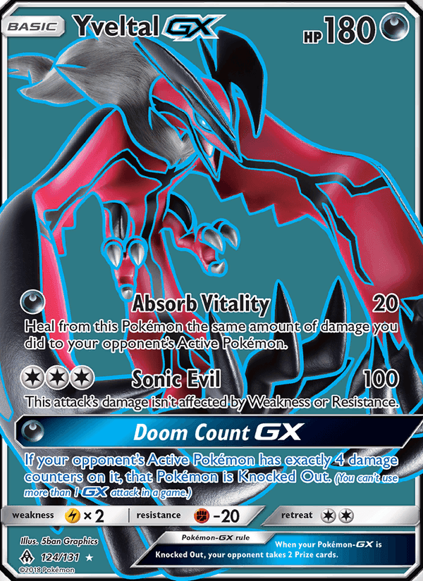 Yveltal GX, card 124 from Forbidden Light