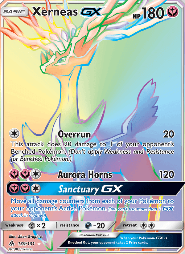 Xerneas GX, card 139 from Forbidden Light