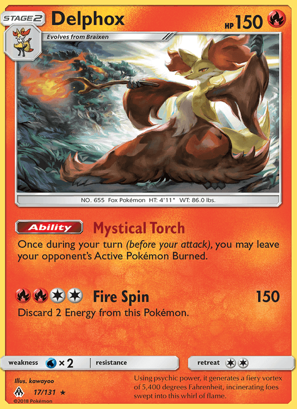 Delphox, card 17 from Forbidden Light
