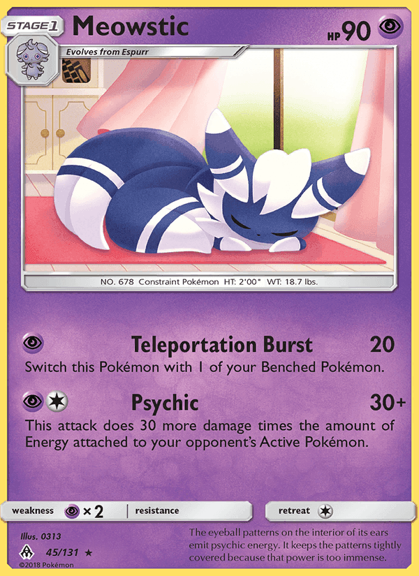Meowstic, card 45 from Forbidden Light