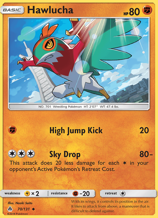 Hawlucha, card 70 from Forbidden Light