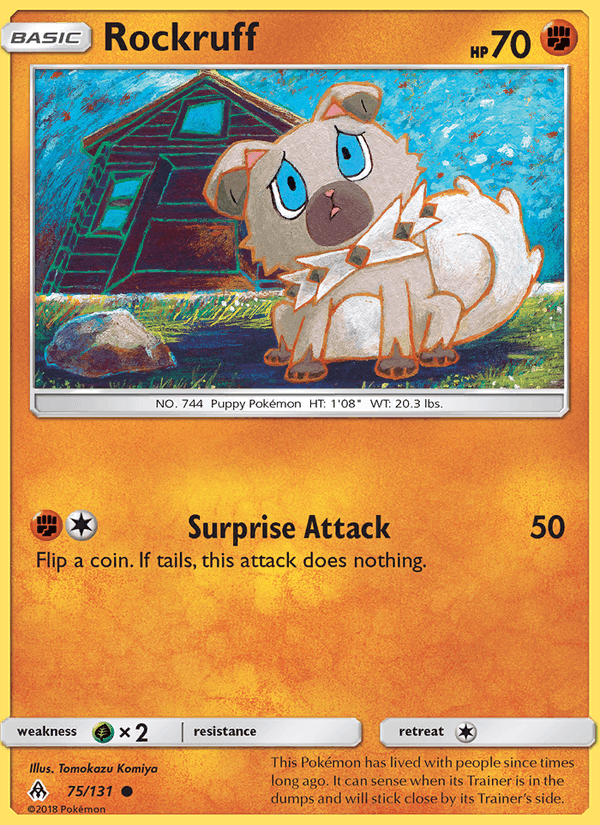 Rockruff, card 75 from Forbidden Light