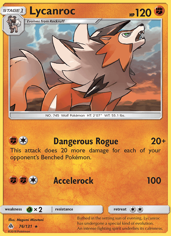 Lycanroc, card 76 from Forbidden Light