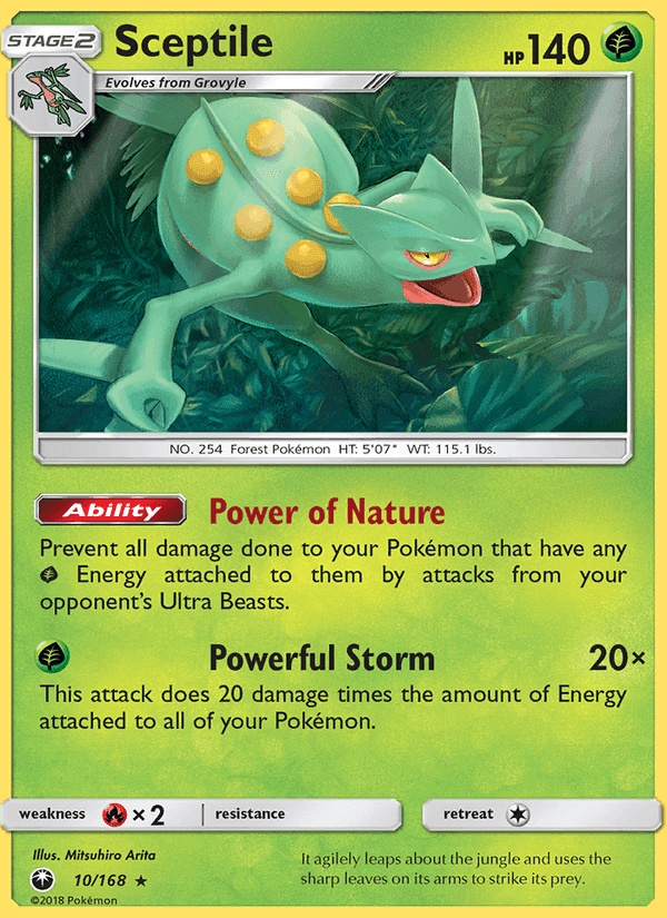 Sceptile, card 10 from Celestial Storm